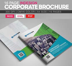16页通用型杂志画册简章indesign模板：16 Page Indesign Corporate Brochure